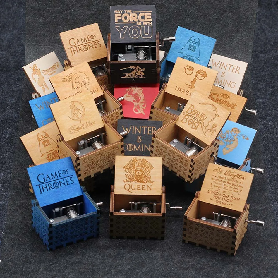 2018Hand Cranked Music Box Lord of the Rings Game Of Thrones Star Wars A Birthday Christmas Gift In Stock Wholesale