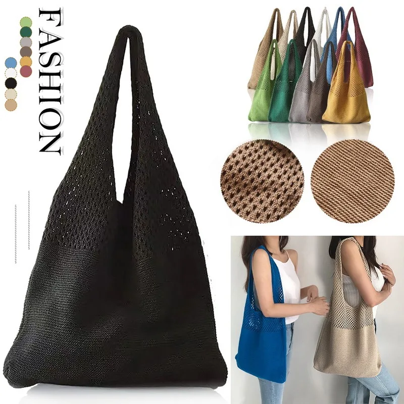 

2021 Vintage Summer Hollow Woven Womens Braid Handbags Shoulder Bags Beach Bag Large Capacity Tote Handbag Shopper Sac
