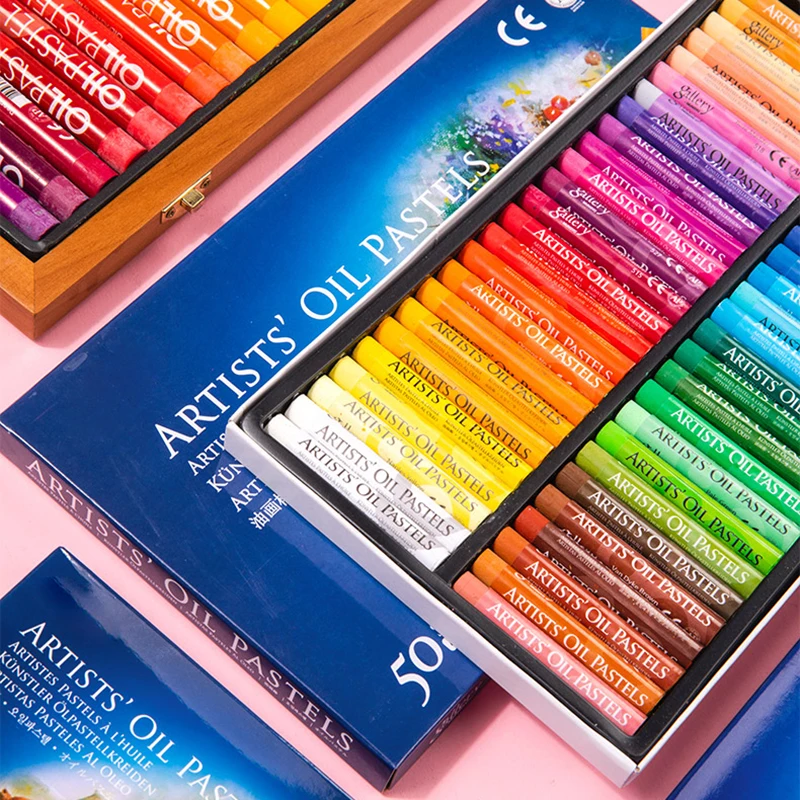 Масляные пастельные школьные канцелярские товары для рукоделия круглая форма