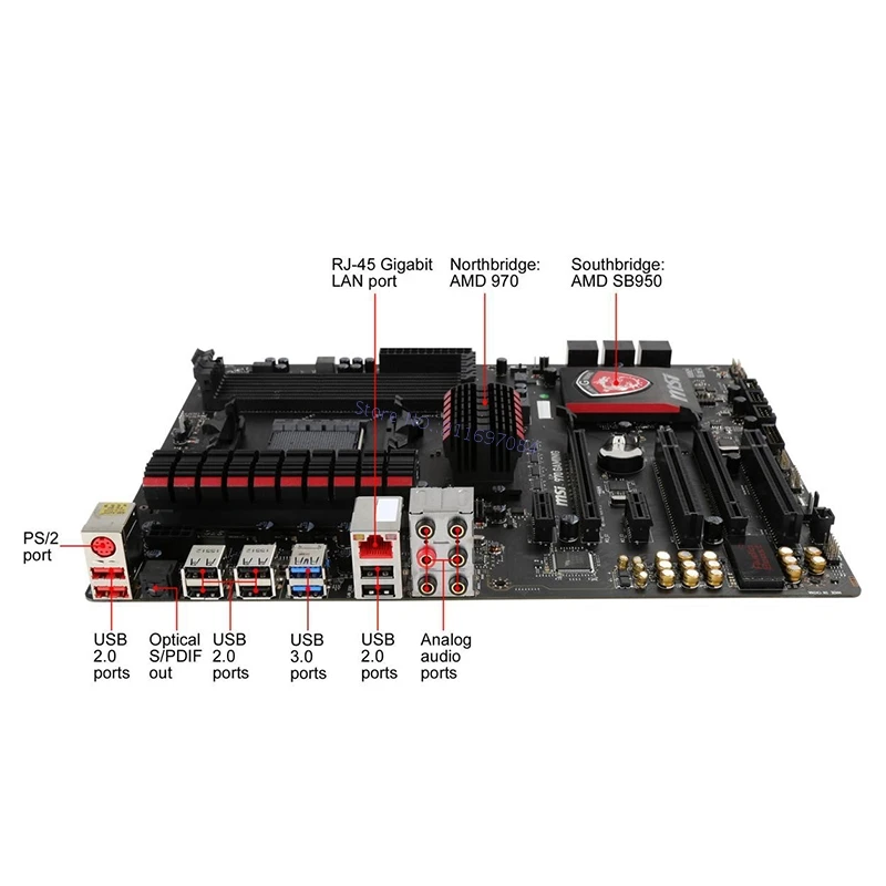 Для игровой материнской платы MSI 970 Socket AM3/AM3 + AMD и SB950 DDR3 32 Гб USB2.0 USB3.0 Desktop ATX
