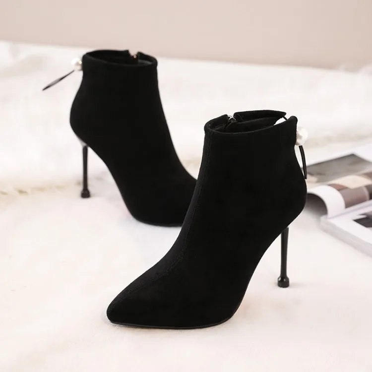 

Женские ботинки, женские ботильоны, женские ботинки, женская обувь, зимние ботинки на молнии сзади, украшение на ремешках с жемчугом