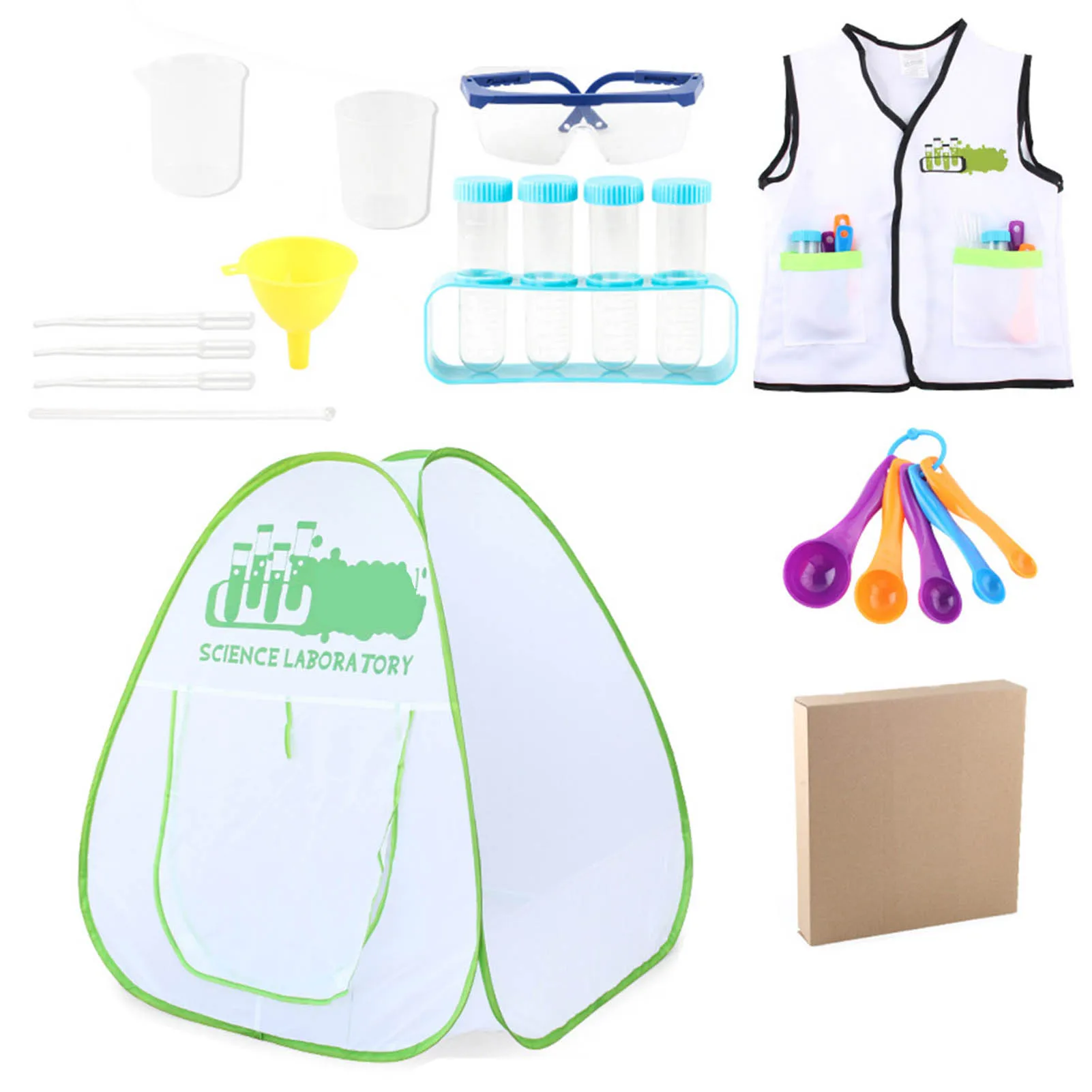 

Kids Science Lab Kit Playing Tent Pretend Play Science Experiment Costume Role Play Games Educational Toys For Children