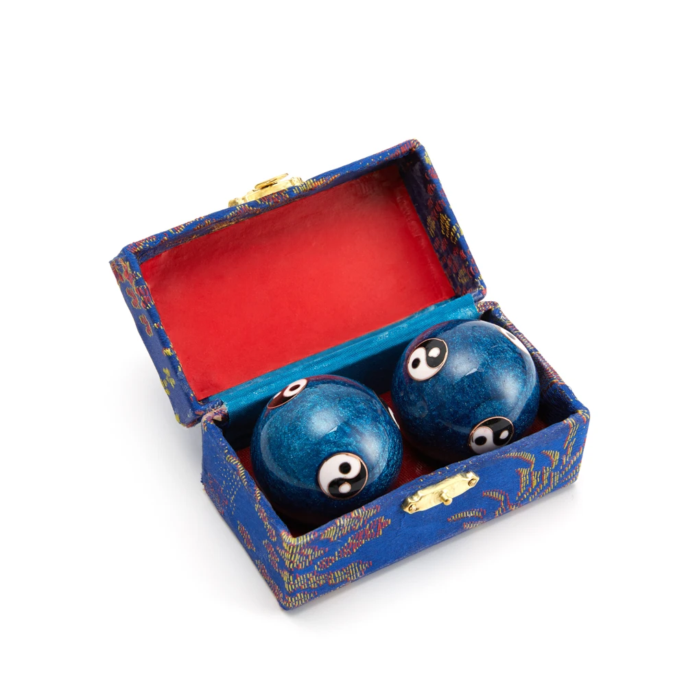 

Chinese Health Blue Baoding Ball Daily Exercise Stress Relief Handball Therapy Massager Ball Hand Strength Fitness Balls 47Mm