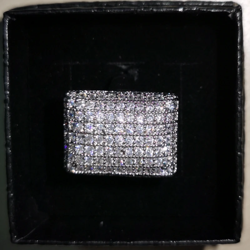 Белое золото Цвет циркон обручальные кольца для мужчин и женщин палец вечерние в