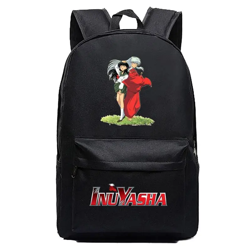Золотой New Inuyasha Backpack School Bags Black Anime Cosplay Kids Teens Shoulder Bags - Цвет: Золотой