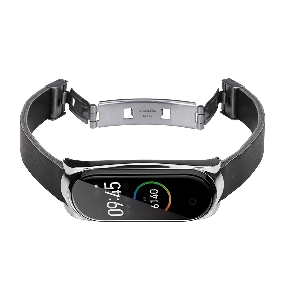 Умные часы Hangrui браслет для Xiaomi Mi Band 4 ремешок из искусственной кожи в стиле ретро