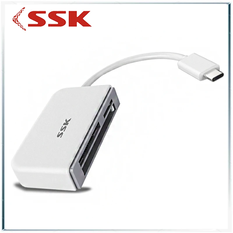 Картридер ssk type c usb 3 0 tf cf micro sd мульти в 1 флешка считыватель смарт карт|Картридеры|
