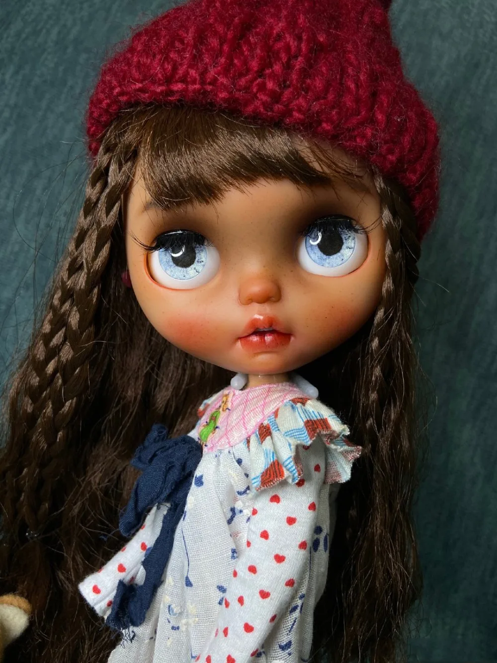 ICY 19 joint blyth кукла с макияжем лицо с волосами девочка подарок коричневая кожа с сонными глазами макияж кукла