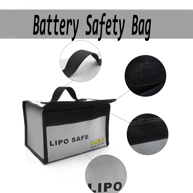 

Storage Safe Bag Waterproof Fireproof Lipo Bag For Li-po Battery Safe Bag Safety Guard For FPV RC Drone Battery Bag