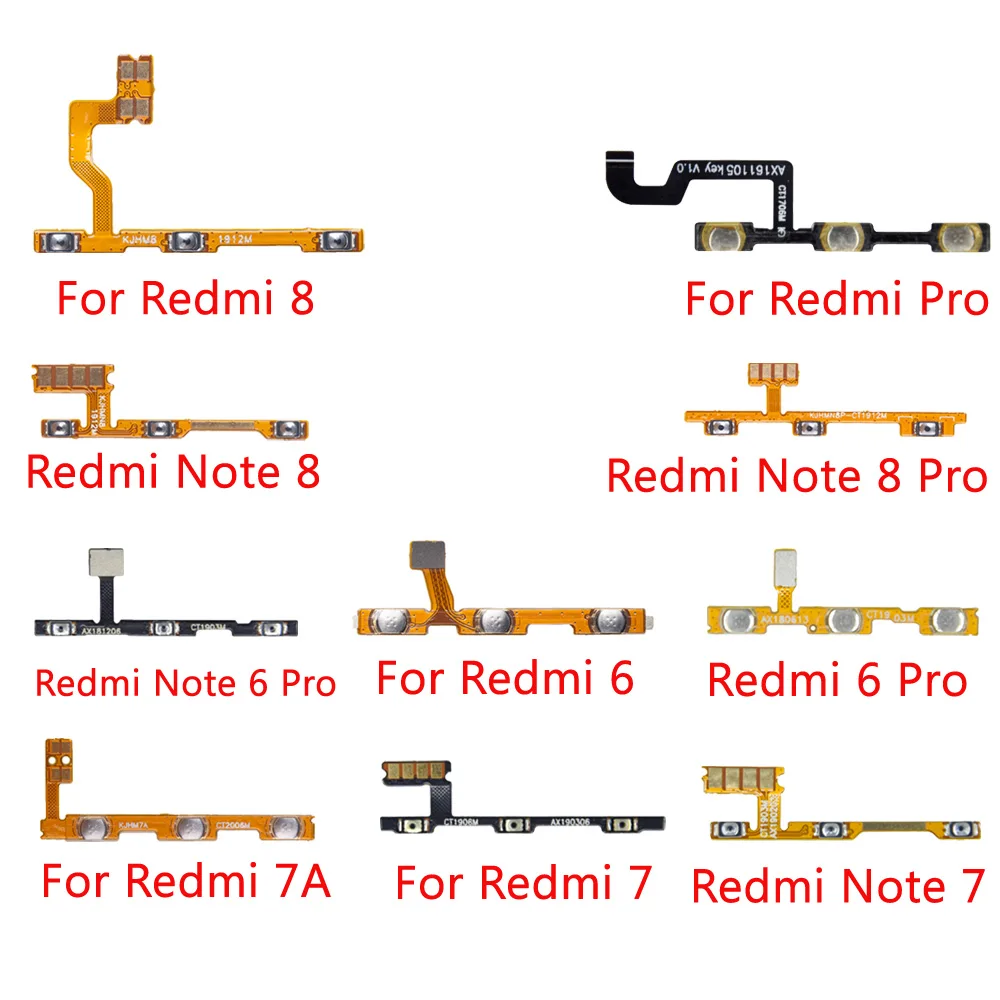 Для Xiaomi Redmi 8 7 6 Pro 7A Note кнопка включения и выключения питания гибкий кабель|Шлейфы