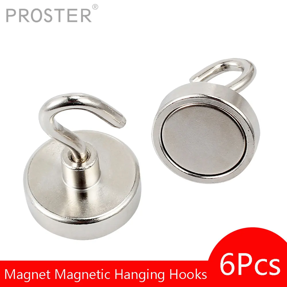 Proster 6 шт. неодимовый магнит крюк макс. 22 кг супер мощная сильная мини Магнитная