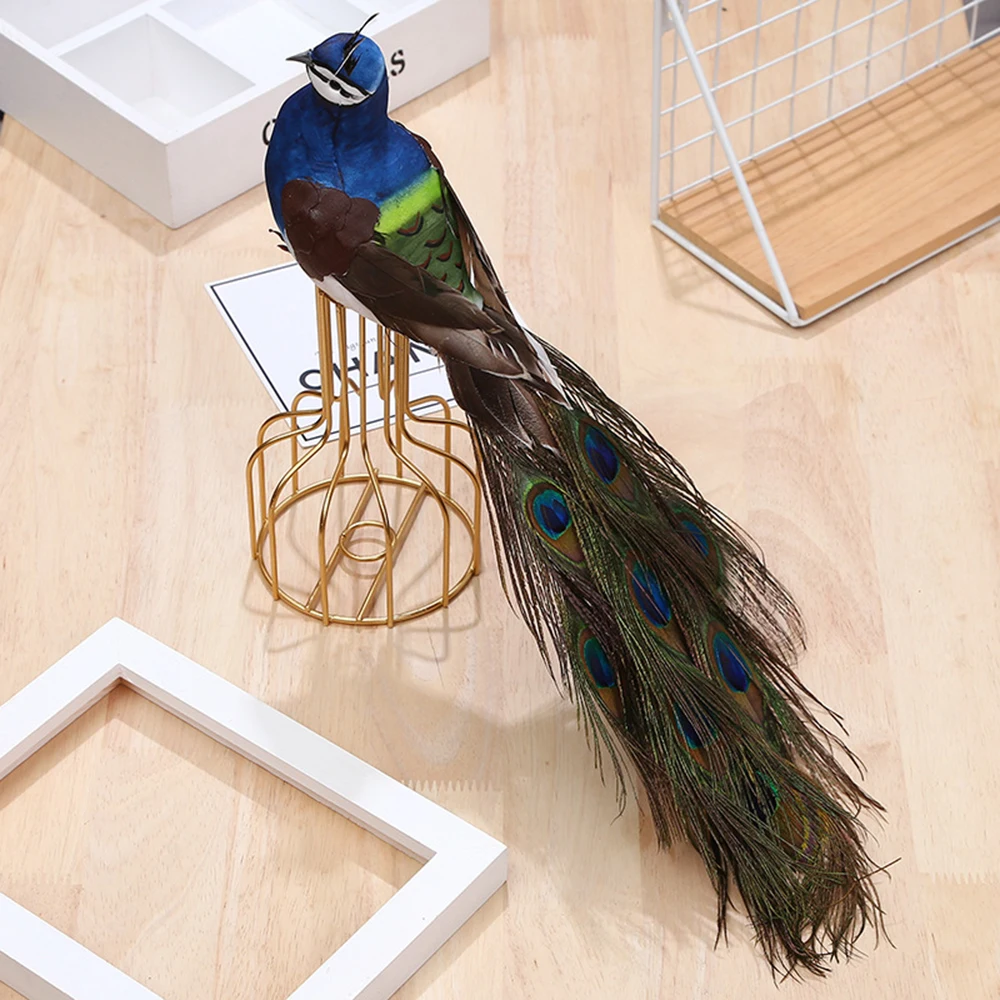 

Artificial Multicolor Peacock Bird Feathered Realistic For Home, Garden, Yard Christmas Party Decor Ect