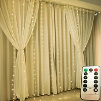 led string lights christmas decoration remote control usb wedding garland curtain 3m lamp holiday for bedroom bulb outdoor fairy
