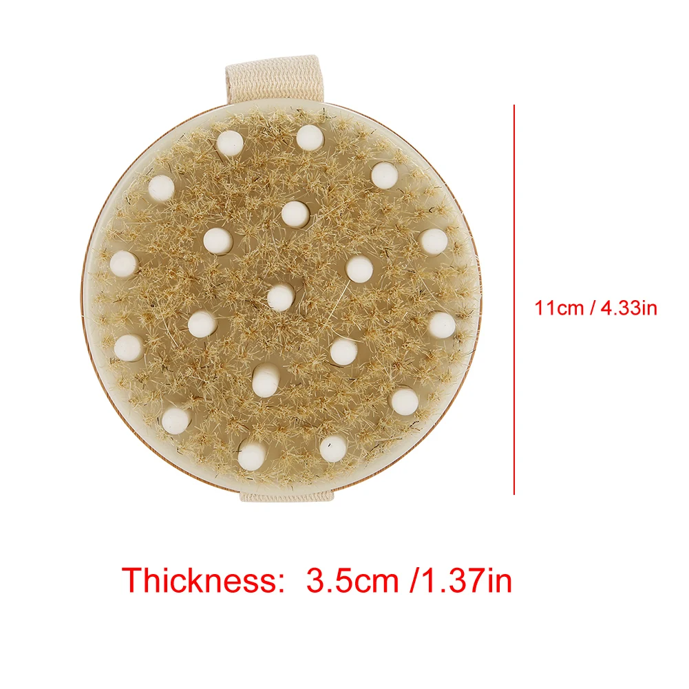 Сухой кисти мягкие кабан щетины уход за кожей тела щетка круглая бамбука