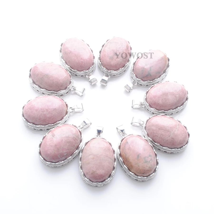 YOWOST натуральный Родохрозит драгоценного камня Овальный бисера ювелирное