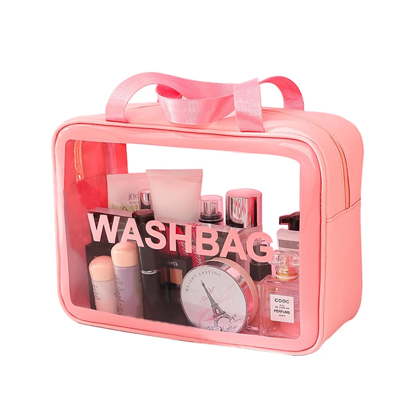 

Transparent PVC Makeup Bag Travel Organizer Clear Cosmetic Bags Beautician Beauty Case Toiletry Bag Make Up Pouch Wash Bags