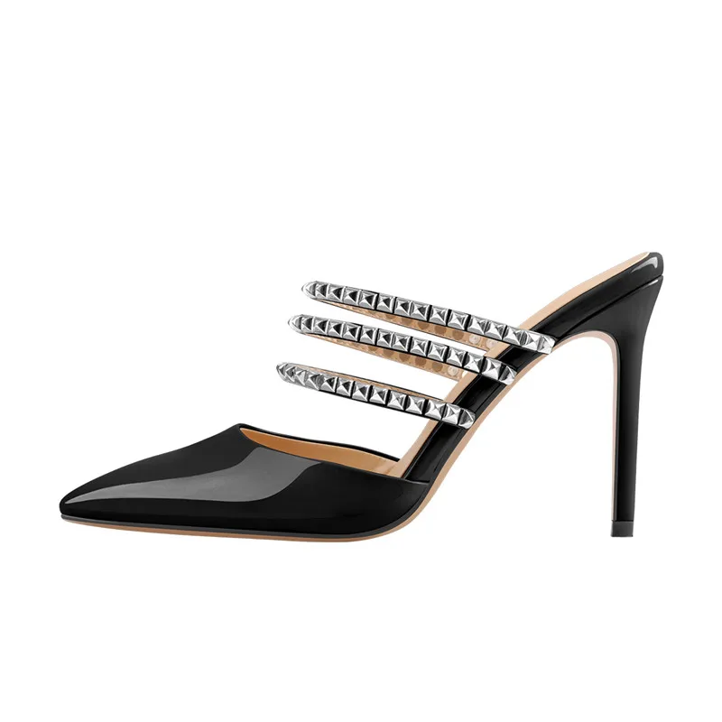 Onlymaker/женские шлепанцы с заклепками и острым носком на ремешке Босоножки без