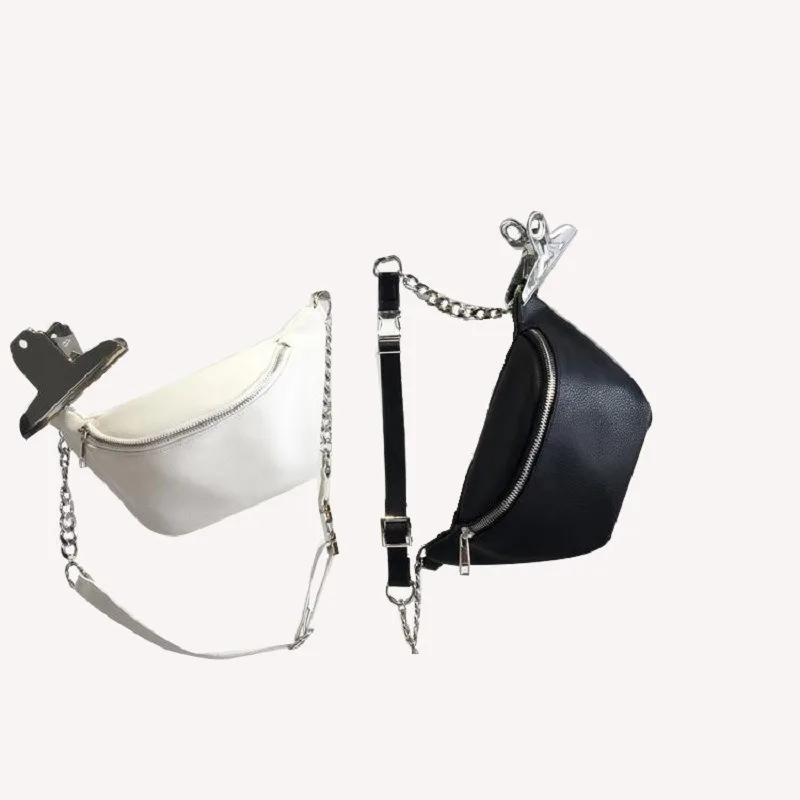 

Fashion Chains Waist Bags for Women Fanny Pack for Teenager Girls Luxury Pu Leather Shoulder Crossbody Bag Female Chest Purses