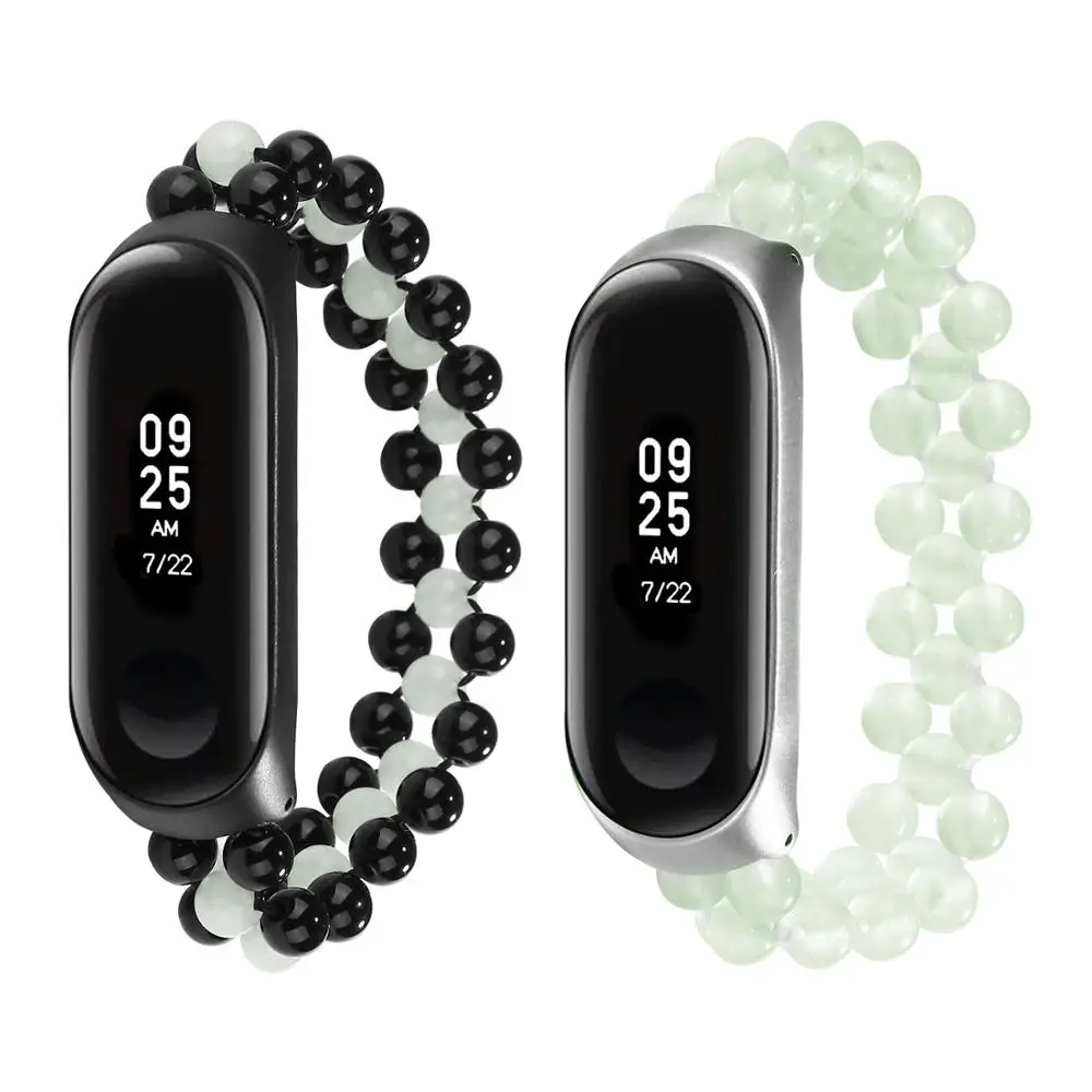Женский браслет на запястье для Xiaomi Miband 4 3 с агатом и кристаллами ювелирные
