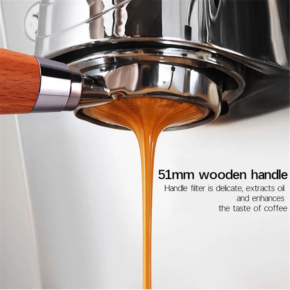 Фильтр для кофе с деревянной ручкой 51 мм фильтр из нержавеющей стали двух