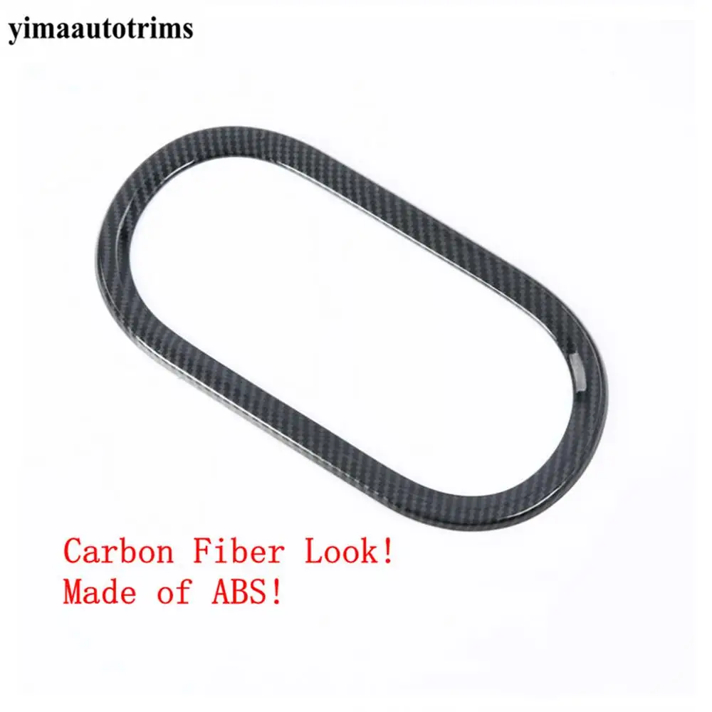 

Carbon Fiber / Matte ABS Refit Accessories For Volkswagen T-Roc T Roc 2018 - 2021 Rear Seat Water Cup Holder Frame Cover Trim