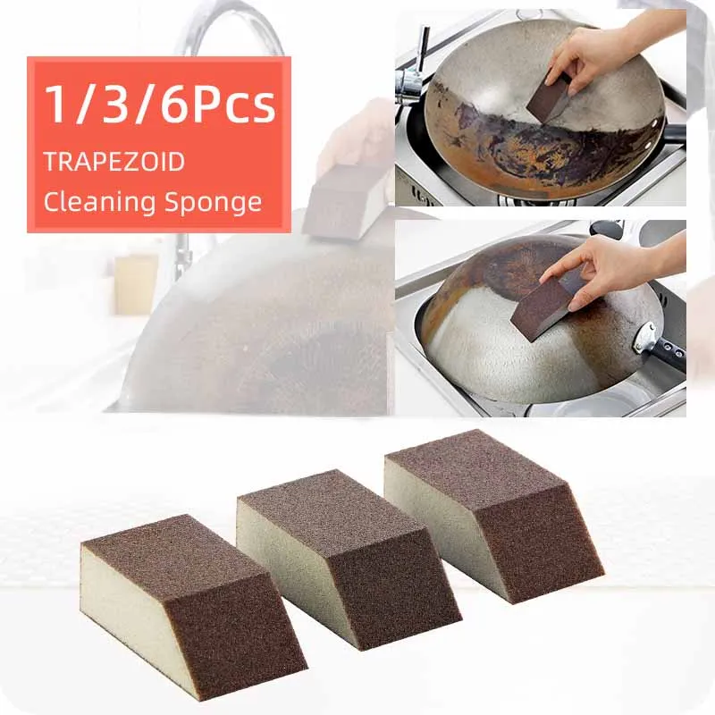 1/3/6pcs Magic Sponge Eraser Rust Remover Brush Dish Pot Cleaning Emery Descaling Clean Rub Kitchen Tools | Дом и сад