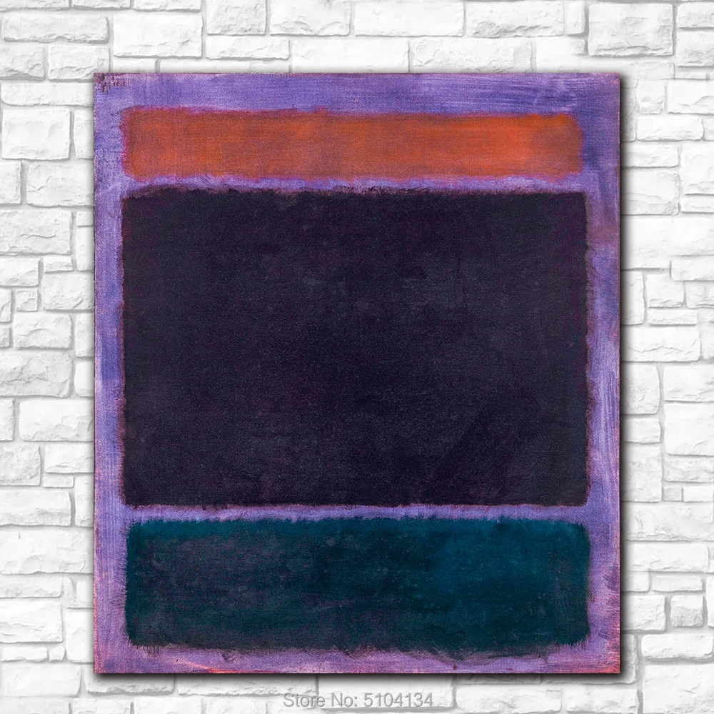 

Famous Mark Rothko Rust Blacks on Plum 1962 Hand Painted Oil Paintings Color Block Modern Decor Wall Art Pictures For Bedroom