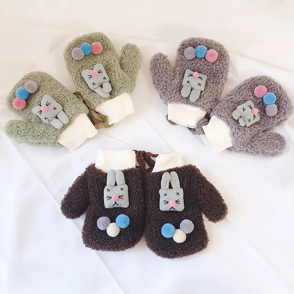 Рукавички для маленьких мальчиков и девочек с героями мультфильмов теплые