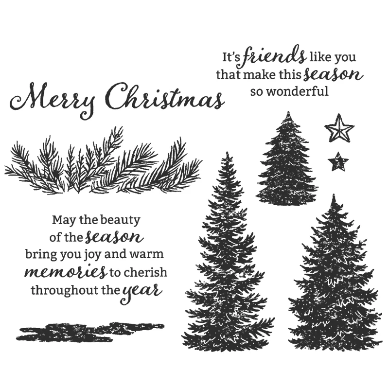 Новинка 2021 с рождественской елкой прозрачные штампы и металлические Вырубные