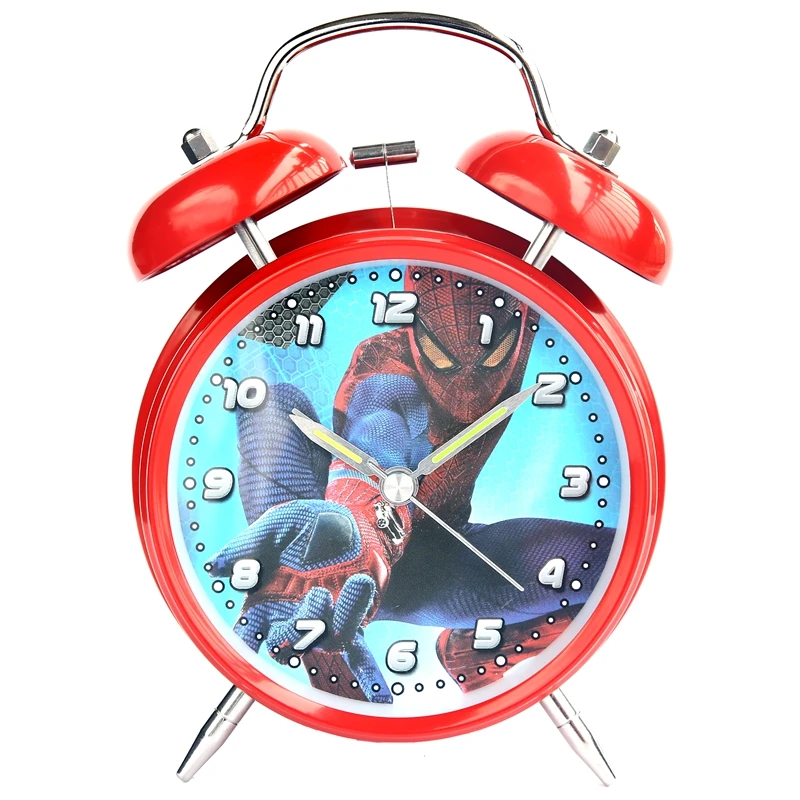 

2021 Marvel Spider-Man wall clock electronic smart luminous timer wake up children's desktop alarm clock bedroom decoration