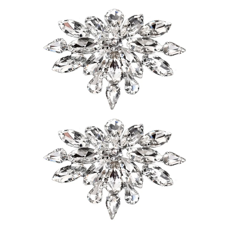 

Женская Пряжка для обуви серебристого цвета с кристаллами, Свадебная вечеринка, зажимы для обуви, украшения для выпускного вечера, аксессуа...