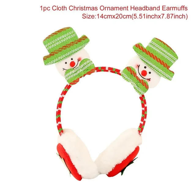 earmuffs 2 Рождественские украшения игрушки для взрослых и детей Санта-Клаус Снеговик рога очки Рождественские декоративные серьги ожерелье Natale Noel - Цвет: earmuffs 2
