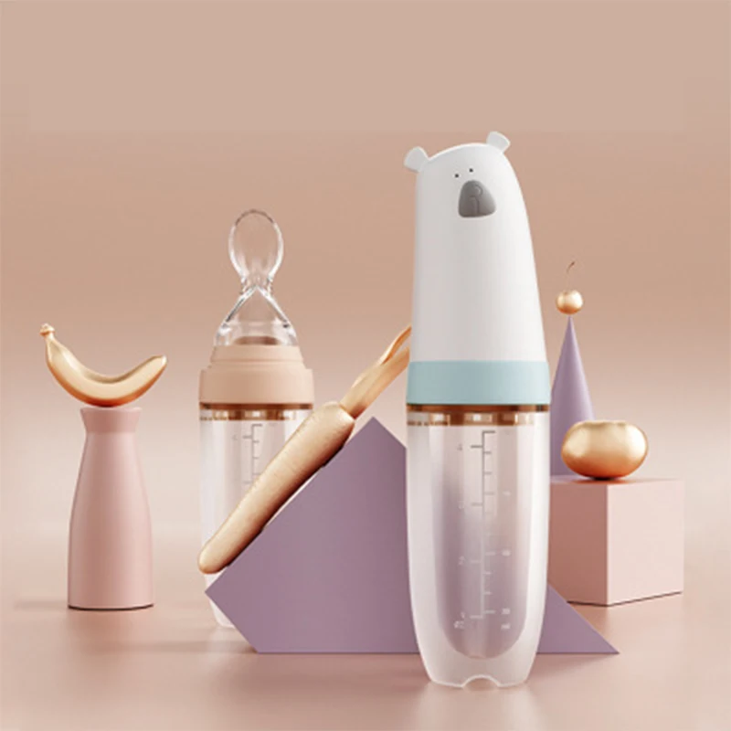 Силиконовая форма для рисовых бутылочка каши выжать ложка кормления ребенка