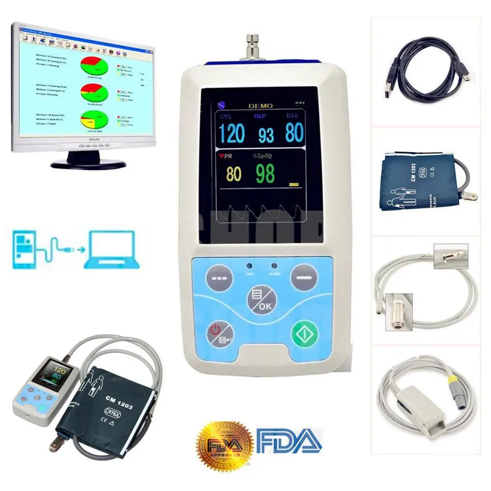 FDA CE PM50 портативный прибор для контроля за состоянием пациента жизненные знаки NIBP SPO2 PR пульсометр новейший