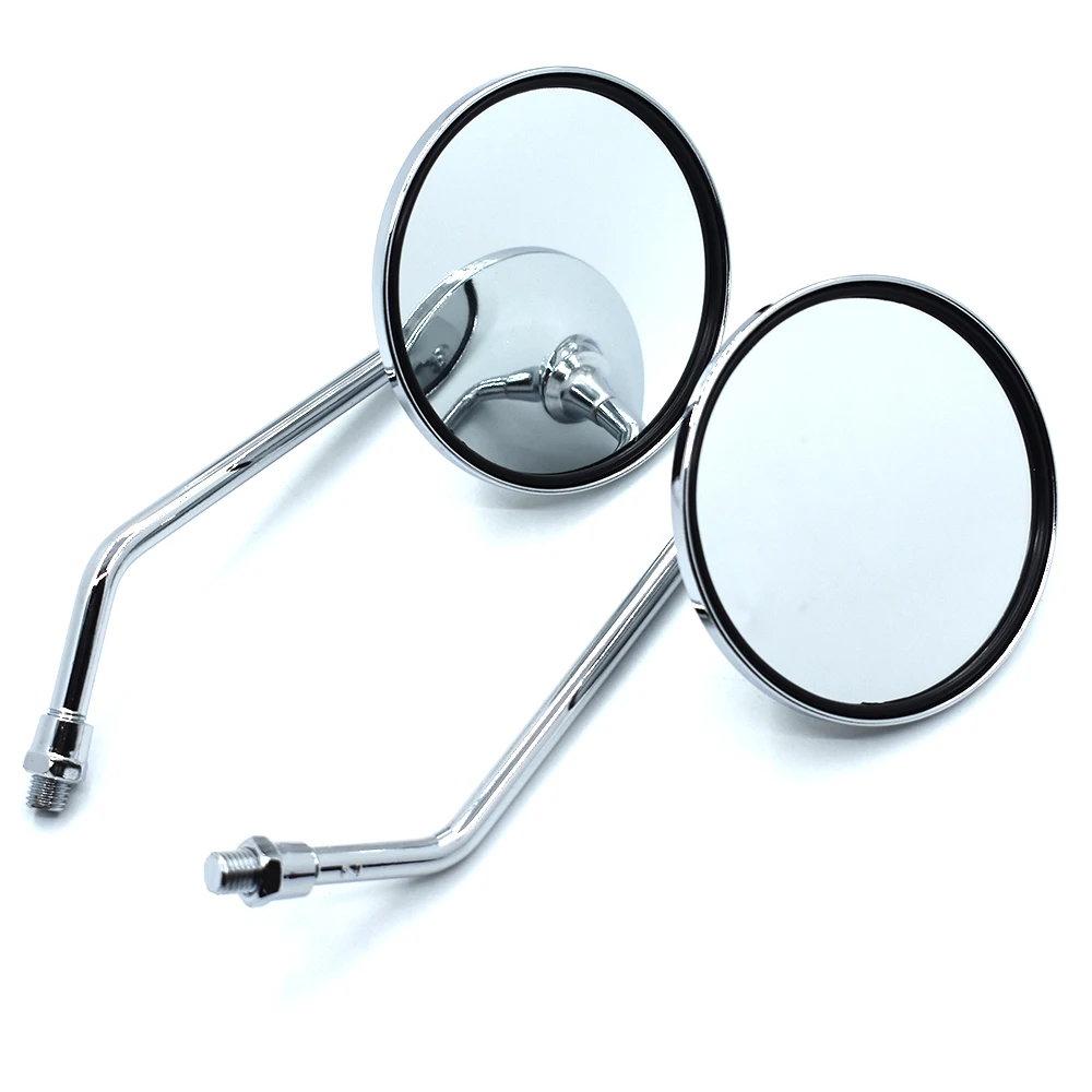 Universal motorcycle mirrors chrome round mirror long stem For Honda CBR250 VT250 Hornet250 Jade250 CB400 CBR400 | Автомобили и
