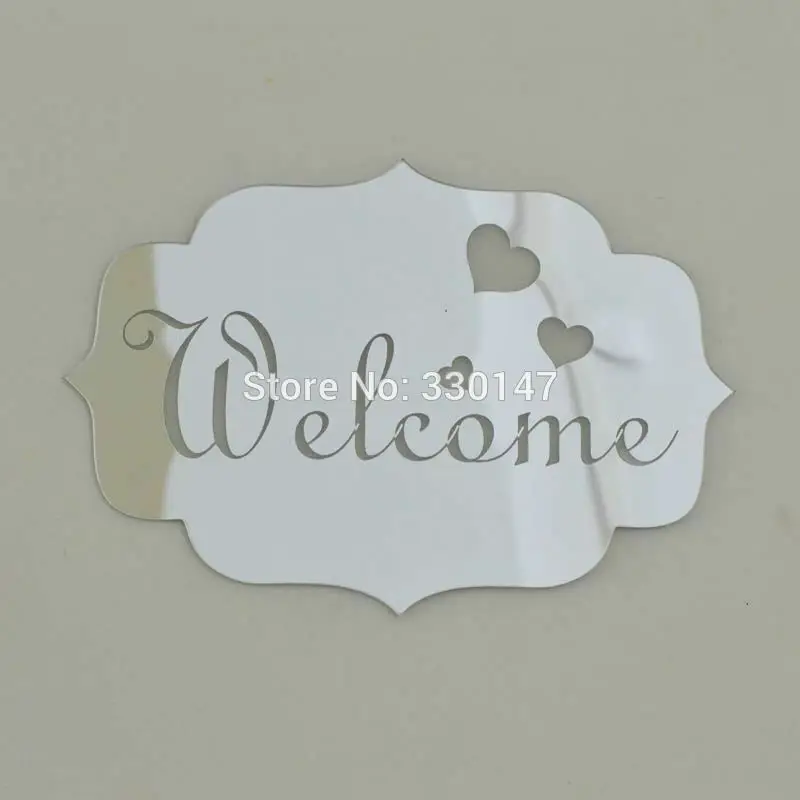 1 шт. мини 3D акриловые зеркальные настенные наклейки съемный знак приветствия