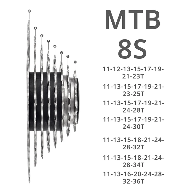 Велосипедный свободный маховик 11-34T 8 скоростей прочные аксессуары для дорожного
