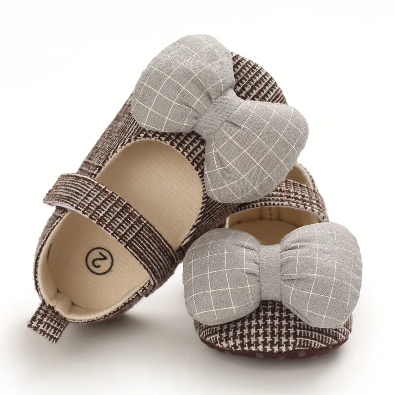

Newborn Baby Girls Casual Shoes Bowknot Soft Sole Striped Toddler Shoes Summer Autumn Non-slip Princess First Walkers