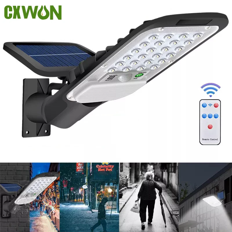

Super Bright Solar Street Light Outdoor Waterproof Split PIR Motion Sensor LED Wall Light With Remote Security Garden Floodlight