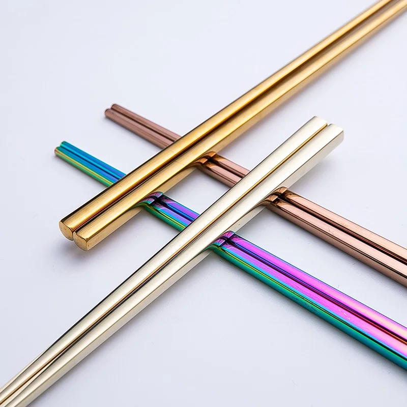 Палочки для еды из нержавеющей стали столовая посуда металлическая палочка