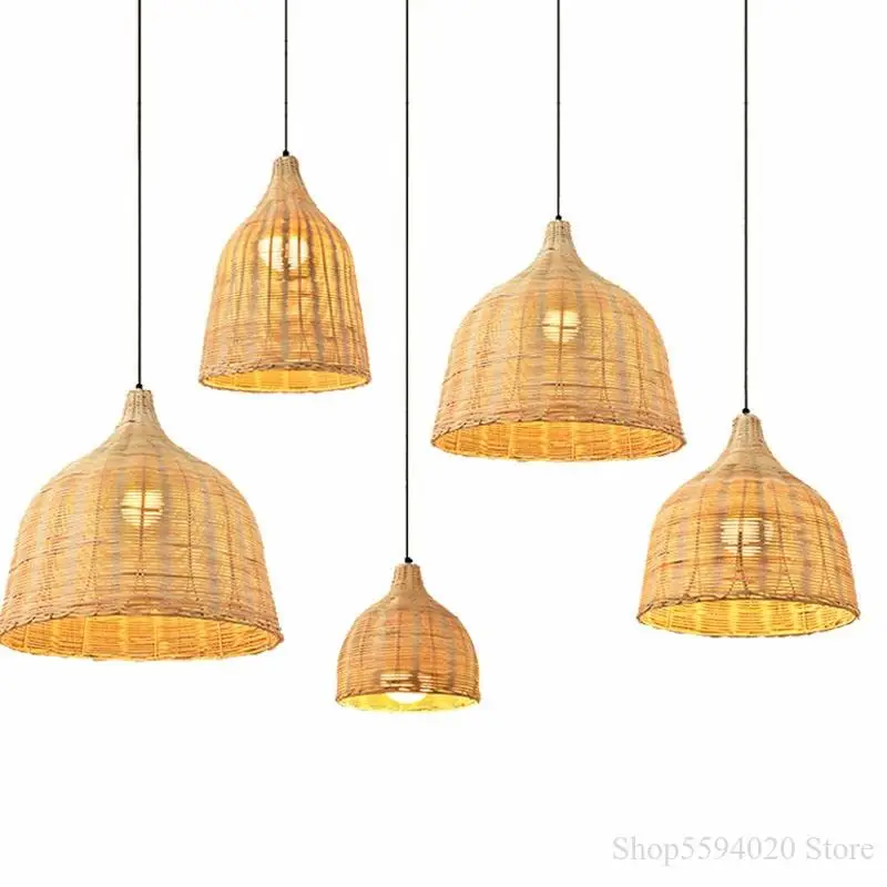 

Southeast Asia Bamboo Rattan Weaving Pendant Lights Cafe Dining Room Hanglamp Home Decor Rural Loft Hanging Luminaire Suspendu