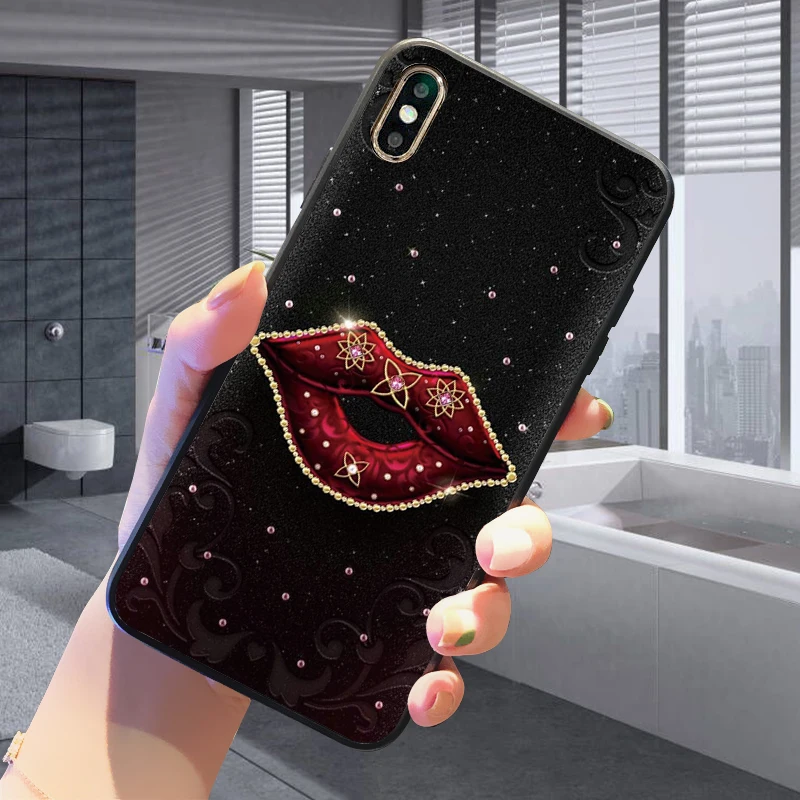 Etui For Huawei Y7 Y9 Prime 2019 Cases Silicon Cover Funda Y 9 Prime2018 Phone Case Sexy Lip | Мобильные телефоны и