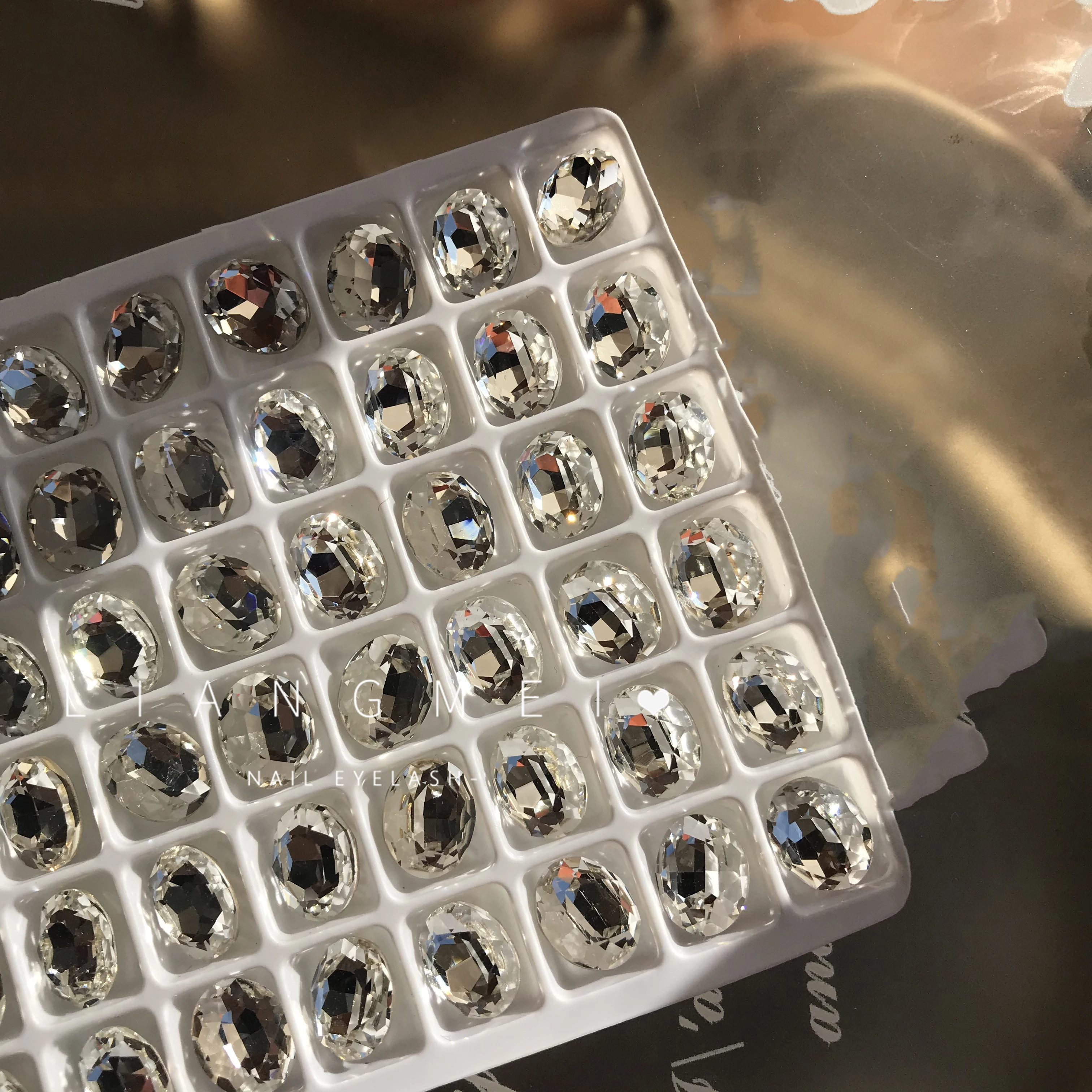 

20pcs/lot Oval nail crystal Rhinestones glass charms shiny ellipse gems nail tips art 8X10mm JZ29