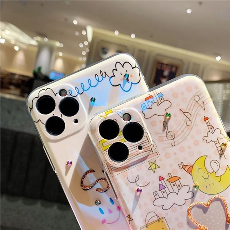 Luxury Cartoons Epoxy Be Applicable Case For Iphone 14 Pro Max 13 12 11 12pro X XS Lens Package Lovely Phone Cover