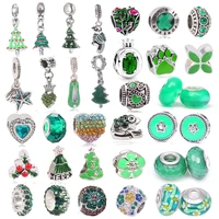 boosbiy 2pc diy cute green tree frog charms beads fit brand bracelets necklaces for women cartoon jewelry gift making