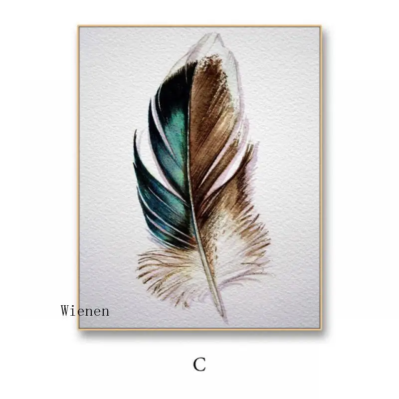 

Beautiful Feather Canvas Painting Nordic Posters and Prints Wall Art Pictures for Living Room Home Decoration No Frame