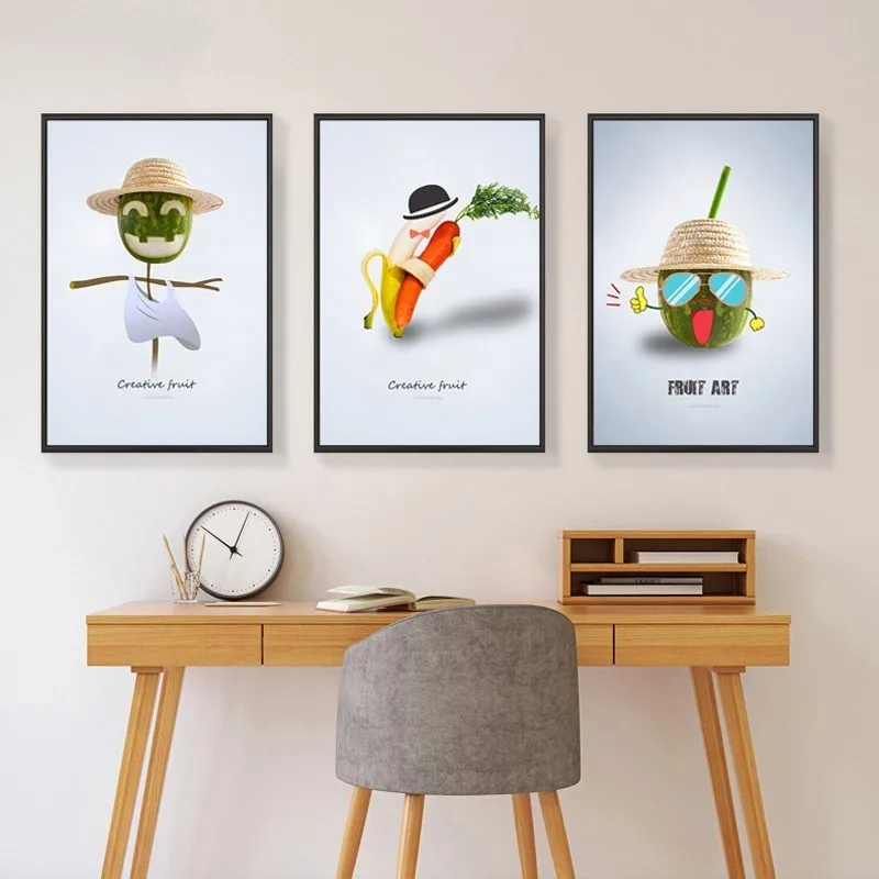 Абстрактные фрукты кухонный декор зернистость и печать скандинавские настенные