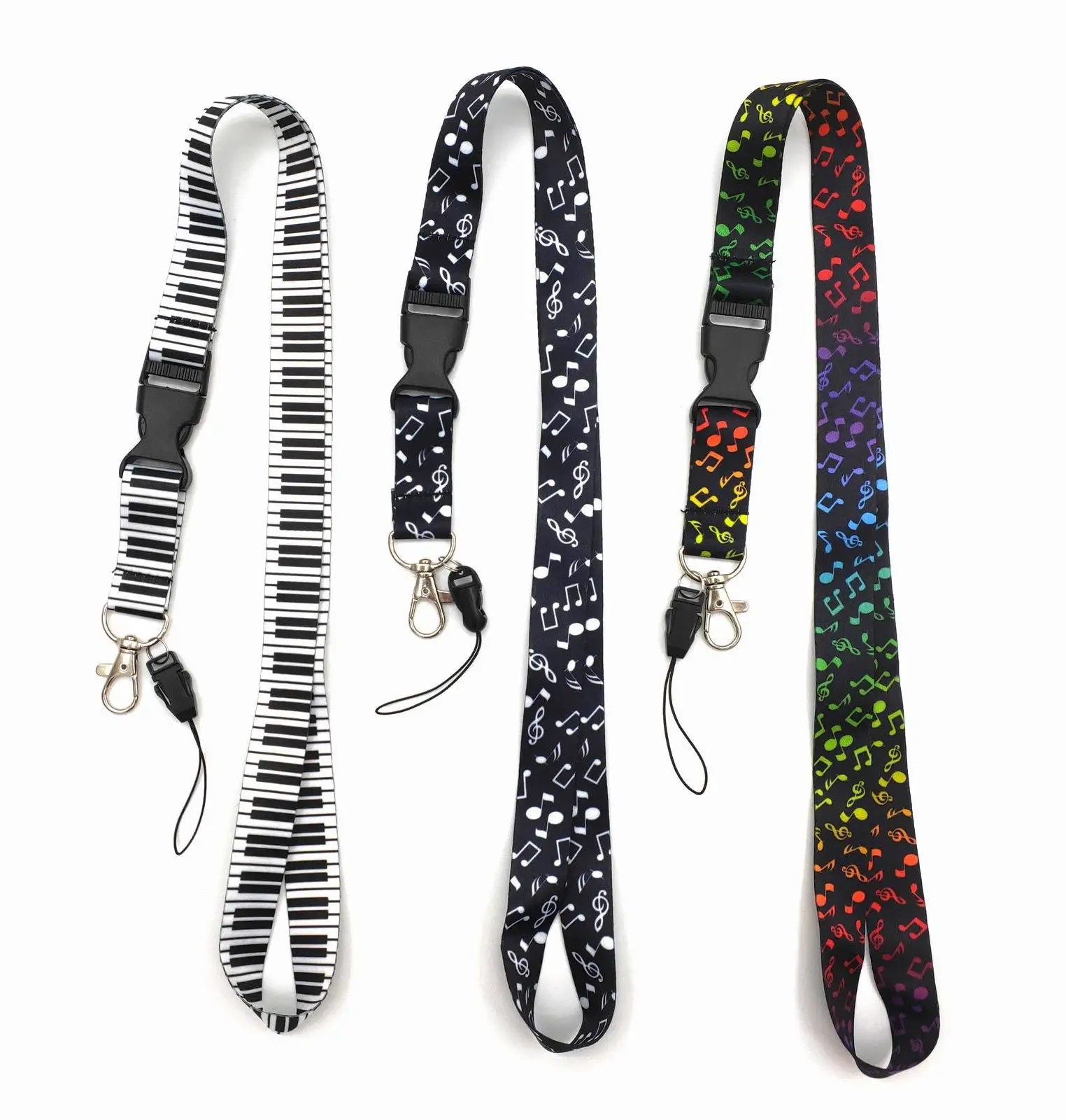 

Music Note Buckle Lanyard Key Chain Mobile Phone Neck Work Badge