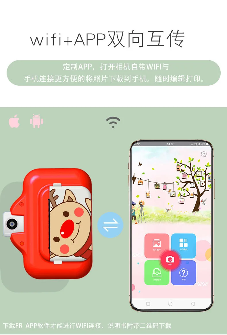 

Kids Camera Instant Print for Children 1080P HD Video Photo Mini Educational Toys Gifts Birthday