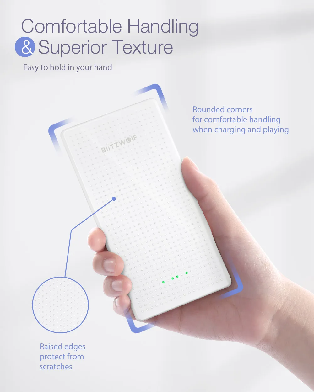 BlitzWolf BW-P7 5000mAh тонкий дизайн USB банк питания для iPhone 11 Pro X XS Max 8 Plus для samsung S9/S9+ S8 Note 9-белый